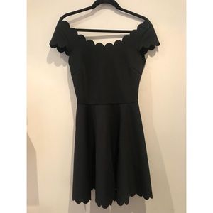 Nasty Gal Black Off the Shoulder Skater Dress S